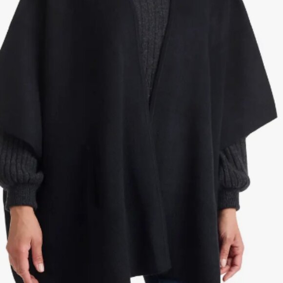 100% Black Cashmere Cape - Picture 5 of 8